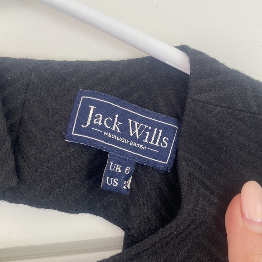 Jack Wills | Classic Black Mini Dress with Slight Chevron Detail | Excellent Con - Picture 5 of 9